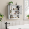 Badezimmerschrank mit Spiegel 54,6 x 19,8 x 60 cm, weiß, MDF und Glas, wandmontiert mit verstellbaren Ablagen Bild 3