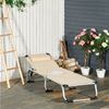 Outsunny Sonnenliege Gartenliege Alu Stoffliege Relaxliege 5-Fach verstellbar faltbar ergonomisch Netzstoff Beige 165 x 60 x 76 cm Bild 4