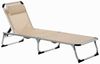 Outsunny Sonnenliege Gartenliege Alu Stoffliege Relaxliege 5-Fach verstellbar faltbar ergonomisch Netzstoff Beige 165 x 60 x 76 cm Bild 2