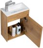 Badplaats Gäste-WC Waschtisch Set Sinta 40x22 cm Eiche - Badmöbel Set mit Waschbecken und Unterschrank, Vormontiert und mit Soft-Close Bild 2