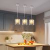 ZMH Pendelleuchte Glas Hängelampe Modern - Hängeleuchte 1 Flammig Nachttisch Pendellampe 120CM Höhenverstellbar G9 Kristall Esstischlampe für Esstisch Schlafzimmer Esszimmer Bar ohne Leuchtmittel Bild 2