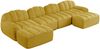 Modulares Ecksofa aus Granulierter Fleece, U-/L-Form, 4-Sitzer mit Ottoman, 366x165x79 cm, Gelb Bild 5