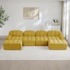 Modulares Ecksofa aus Granulierter Fleece, U-/L-Form, 4-Sitzer mit Ottoman, 366x165x79 cm, Gelb Bild 2
