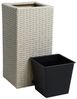 Polyrattan Blumenkübel Pflanzkübel 60 cm Rattan Blumentopf Übertopf Topf Beige Bild 2