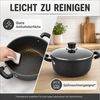 BlingBin Suppentopf 26 cm Kochtopf mit Glasdeckel & Antihaftbeschichtung, Aluminium (Antihaft Schmortopf, 1-tlg, Ø 26 cm Kasserolle), Metalltopf mit zwei Griffen für Küche, Induktion, Gas, Elektro Bild 4