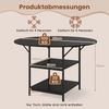 120 cm Runder Esstisch für 4-6 Personen mit 2-lagigem Ablagefach & Metallgestell Küchentisch Schwarz Bild 2