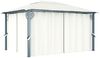 vidaXL Pavillon mit Vorhängen & LED-Lichterkette 400x300 cm Creme Alu 3070335 Bild 3