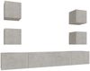 6-tlg. TV-Schrank-Set Betongrau Holzwerkstoff [3114265] Bild 2