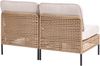 Gartensofa 2-Sitzer OMEGANA ohne Armlehnen Polyrattan Hellbeige Bild 5