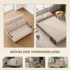 HOMCOM Schlafsofa Relaxsessel mit Bettfunktion, Klappsofa mit Samtoptik, Polstersofa 1 Teile, mit Verstellbarer Rückenlehne, Beige, 102 x 73 x 81 cm Bild 4