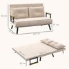 HOMCOM Schlafsofa Relaxsessel mit Bettfunktion, Klappsofa mit Samtoptik, Polstersofa 1 Teile, mit Verstellbarer Rückenlehne, Beige, 102 x 73 x 81 cm Bild 3