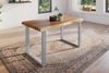 Esstisch Baumkante massiv Akazie Natur 140 x 80 U-Gestell silber ATLAS 140112655 Bild 2