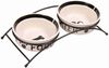 TRIXIE Napf-Set Napf-Set, Keramik/Metall - weiß/schwarz - 2 × 0,25 l/ø 13 cm/27 × 7 × Bild 3