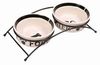 TRIXIE Napf-Set Napf-Set, Keramik/Metall - weiß/schwarz - 2 × 0,25 l/ø 13 cm/27 × 7 × Bild 4