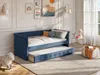Vente-unique 'LOUISE' Ausziehbett, Stoff, 2 x 90 x 190 cm, Marineblau, mit Matratze Bild 2