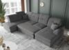 Wohnlandschaft Schlafsofa FREJA Stoff Brooklyn Anthrazit Langer Schenkel Links Bild 4