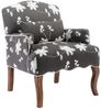 WAHSON OFFICE CHAIRS Sessel aus Leinen Retro Polstersessel mit Massivholzbeinen Bild 4
