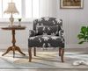 WAHSON OFFICE CHAIRS Sessel aus Leinen Retro Polstersessel mit Massivholzbeinen Bild 2
