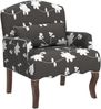 WAHSON OFFICE CHAIRS Sessel aus Leinen Retro Polstersessel mit Massivholzbeinen Bild 3