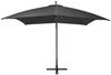 Sonnenschirm, Ampelschirm, Gartenschirm mit Mast Anthrazit 3x3 m Massivholz Tanne Bild 2