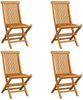 vidaXL Gartenstühle mit Taupe Kissen 4 Stk. Massivholz Teak 3062591 Bild 3
