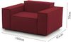 Dmora Rodonite-Sessel, Wohnzimmersessel, 100 % Made in Italy, Relaxsessel aus gepolstertem Stoff, 160 x 95 x 70 cm, Rot Bild 3