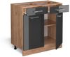 Küchenunterschrank R-Line Anthrazit Hochglanz 80 cm ohne Arbeitsplatte Vicco Bild 3