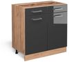 Küchenunterschrank R-Line Anthrazit Hochglanz 80 cm ohne Arbeitsplatte Vicco Bild 4