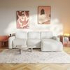 Selsey 'Carnos Mini' Ecksofa mit Schlaffunktion, Ottomane rechts, Chenille pflegeleicht, Creme Bild 2