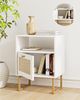 HEYZOEY Rattan Nachttisch mit Schublade und Regal, Gold Frame Beistelltisch Bild 3