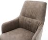 Drehstuhl Zelia-Flex mit Armlehnen Mikrofaser Taupe Vintage Kreuzgestell breit Schwarz 360° drehbar Wippfunktion Taschenfederkern Bild 4