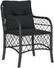 vidaXL 5-tlg. Garten-Essgruppe mit Kissen Schwarz Poly Rattan 3212099 Bild 3