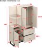 Merax 186cm Kompaktgarderoben, Flurgarderobe, Dielenschrank Wandschrank Regal Diele & Flur Kleiderschrank mit gepolsterten Paneelen Schuhschrank, Graubeige Bild 4