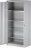 BISLEY Universal Flügeltürenschrank abschließbar - Stahlschrank mit 3-Punkt-Schloss, Tiefe: 50 cm - Werkstattschrank aus Metall mit 4 verzinkten Fachböden für 5 Reihen - Farbe: lichtgrau/kardinalrot, HC782S4G-506 Bild 2
