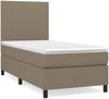 vidaXL Boxspringbett mit Matratze Taupe 90x200 cm Stoff 3141589 Bild 2