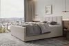 99rooms Bergamo Boxspringbett Cordstoff AMBIENCE Latte 180x200 cm Schaum Topper 6 cm Bild 4