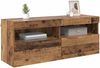 TV-Wandschrank, TV-Hängeboard Fernsehschrank mit LED Altholz 100 x 30 x 40 cm Holzwerkstoff Bild 3