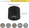 Sweet LED Aufbauleuchte flach schwarz Deckenspots Aluminium IP44 für Bad & Küche, ohne Leuchtmittel, Aufbaustrahler LED, Aufbauspot, Deckenstrahler Bild 4