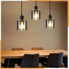 ZMH Schwarze Glas Pendelleuchte Diam. 68cm E27 Vintage 3 Flammig Esszimmerlampe Retro Industrielampe für Wohnzimmer Hotel Büro Bild 4
