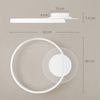 HOMCOM Deckenleuchte mit Zwei-Ring-Design, rund, LED, für Schlafzimmer Wohnzimmer 50 x 40 x 7,4 cm, Weiß Bild 3