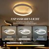 HOMCOM Deckenleuchte mit Zwei-Ring-Design, rund, LED, für Schlafzimmer Wohnzimmer 50 x 40 x 7,4 cm, Weiß Bild 4