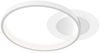 HOMCOM Deckenleuchte mit Zwei-Ring-Design, rund, LED, für Schlafzimmer Wohnzimmer 50 x 40 x 7,4 cm, Weiß Bild 2