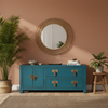 Vintage TV-Stand Stahlblau Kommode Sideboard Lowboard chinesisch asiatisch Kolonial-Stil Antik-Stil Schrank orientalisch Fernost shabby-chic Landhaus Bild 2