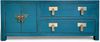 Vintage TV-Stand Stahlblau Kommode Sideboard Lowboard chinesisch asiatisch Kolonial-Stil Antik-Stil Schrank orientalisch Fernost shabby-chic Landhaus Bild 3