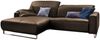 KAWOLA Sofa YORK Leder Life-line hasel Rec links Fuß Metall Chrom matt 85 x 111 x 284 cm Bild 2