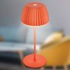 BRILONER - Riffle Mini LED Tischlampe kabellos IP44 mit Lichtkante, 8,5x20 cm, Touchdimmer, Akku tauschbar, Nachttischlampe, LED Lampe, Akku Lampe, German Design Award Winner 2025, Orange Bild 3
