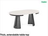 MEBLINI Esstisch Rund Ausziehbar aus Metall - 100-176x76 cm - CONEY - Kaschmir/Schwarz Matt - Loft - Esszimmertisch Modern - Küchentisch - Ausziehtisch - Round Dining Table Bild 2