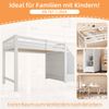 Hochbett, 90x200cm, Bett mit Lattenrost (ohne Matratze), Geländer, Verstaubare Stufen, Freier Raum zum Verkleiden nach Belieben, EN747 zertifiziert, Weiß Bild 4
