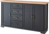 Stella Trading JASMIN Sideboard in Graphit, Artisan Eiche Optik - Kommode im Landhausstil mit Schubladen und viel Stauraum - 182 x 102 x 41 cm (B/H/T) Bild 2