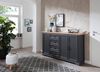 Stella Trading JASMIN Sideboard in Graphit, Artisan Eiche Optik - Kommode im Landhausstil mit Schubladen und viel Stauraum - 182 x 102 x 41 cm (B/H/T) Bild 5
